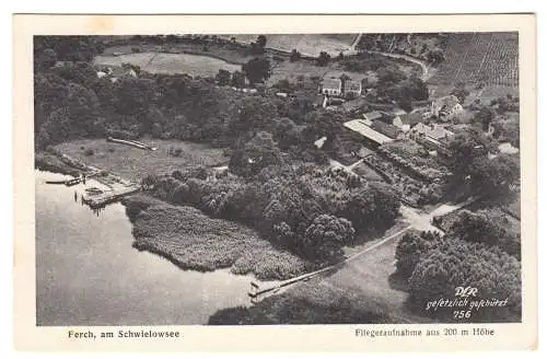 AK, Ferch bei Potsdam, Gasthaus zur Erholung, Luftbildaufnahme, um 1930