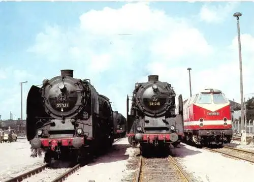 AK, Radebeul, Bahnhof Radebeul Ost, Fahrzeugausstellung 1984
