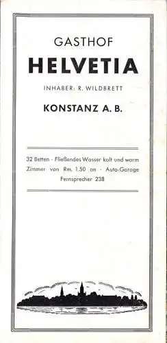 tour. Prospekt, Konstanz am Bodensee, Gasthof Helvetia, um 1958