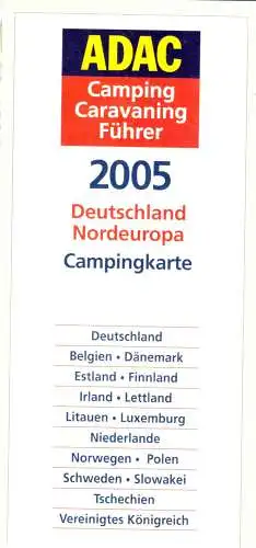 Touristenkarte, ADAC Campingkarte 2005, Deutschland und angrenzende Staaten