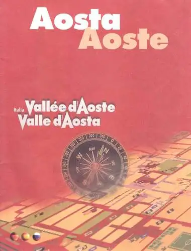 Stadtplan, Aosta, Aoste, Italien, um 2000
