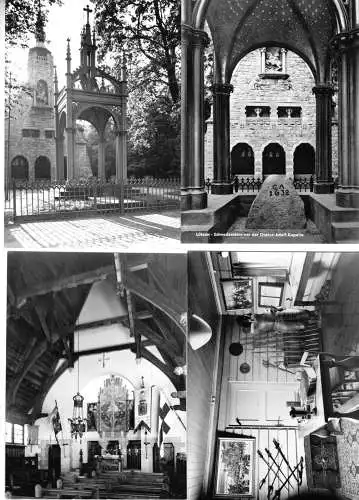 Lot von 4 Fotos im AK-Format, Lützen, Schwedenkapelle, 1962