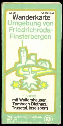 Wanderkarte, Umgebung von Friedrichroda - Finsterbergen, 1974