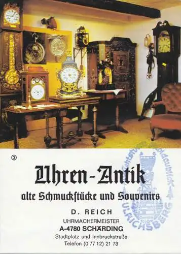 tour. Prospekt, Oberösterreich, Panoramakarte zw. Schärding und Linz, um 1980