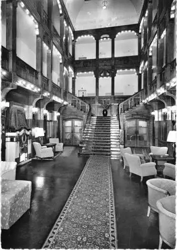 AK, Bad Salzschlirf, Hotel Badehof, Empfangshalle, um 1969