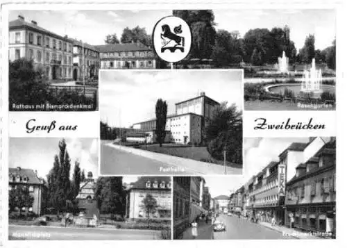 AK, Zweibrücken, fünf Abb., 1957