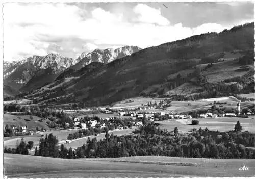 AK, Nesselwang Allgäu, Gesamtansicht mit Schlicke, Köllespitze und Roßberg, 1966