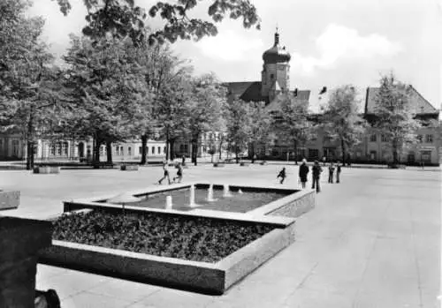 AK, Marienberg Erzgeb., Markt mit Brunnen, 1979