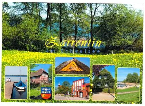 AK Großformat, Zarrentin am Schaalsee, sieben Abb., gestaltet, 2003