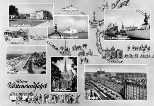 AK, Rostock, Kleine Küstenrundfahrt, gestaltet, 1966