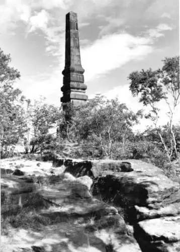 AK, Sächsische Schweiz, Wettinsäule Fels Lilienstein