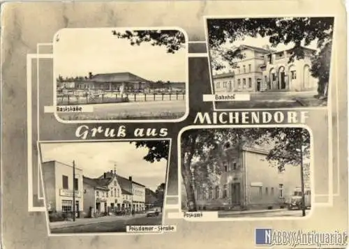 AK, Michendorf Kr. Potsdam, vier Abb., gestaltet, 1968