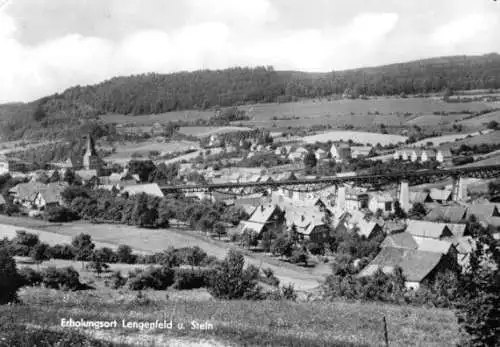 AK, Lengenfeld u. Stein, Ansicht mit Brücke, 1978