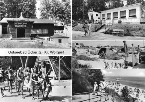 AK, Ückeritz Usedom, fünf Abb., u.a. Neptunfest, 1982