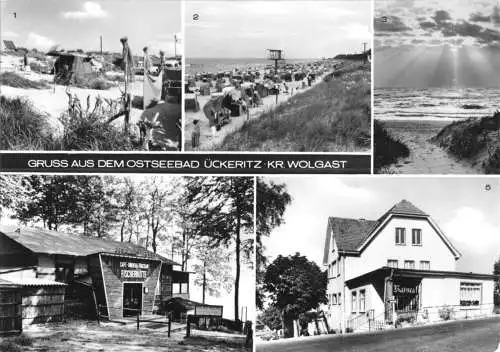 AK, Ückeritz Usedom, fünf Abb., u.a. Ratscafé, 1976