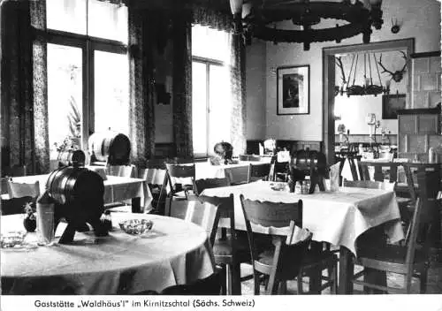 AK, Bad Schandau, Gastst. "Waldhäus'l", Gastraum, 1968