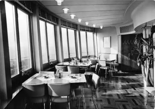 AK, Kulpenberg Kyffh., Fernsehturm, HOG "Turmcafé", Gastraum, 1964