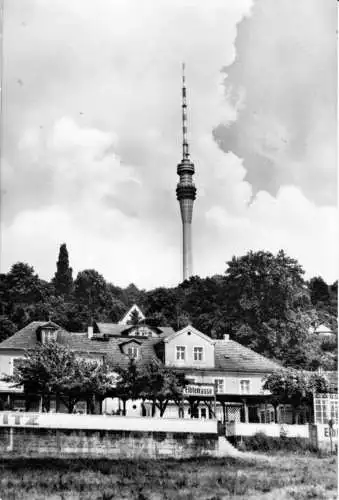 AK, Dresden Tolkewitz, Gastst. Elbterrasse u. Fernsehturm
