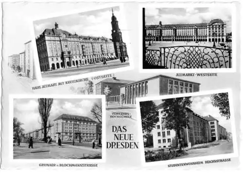 AK, Dresden, vier Abb., gestaltet, 1961