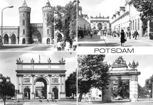 AK, Potsdam, vier Abb., u.a. Klement-Gottwald-Allee, 1983