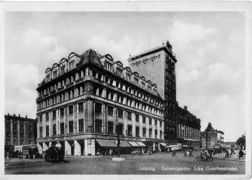 AK, Leipzig, Grimmaische Str., Ecke Goethestr., 1954