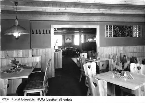 AK, Kurort Bärenfels, Gasthof Bärenfels, Gastraum, 1971
