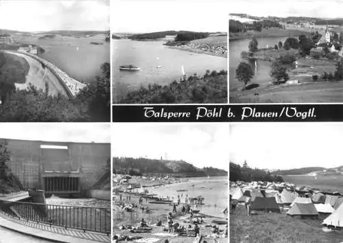 AK, Talsperre Pöhl bei Plauen Vogtl., sechs Abb., 1969