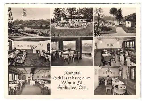 AK, Schliersee Obb., Kurhotel Schliersbergalm, acht Abb., 1958