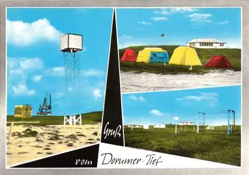 AK, Dorum, Dorumer Tief, drei Abb., gestaltet, um 1977