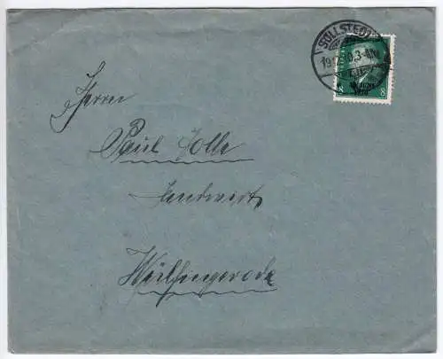 Bedarfsbrief, Mi.-Nr. DR 544 EF, o Sollstedt, 19.12.30