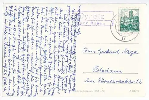 Landpststempel, Dyrotz über Nauen, o Nauen 4.1.62, Ansichtskarte