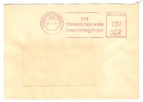 AFS, VEB Technische-Gase-Werke Schwarzenberg, o Schwarzenberg 1, 943, 2.2.73