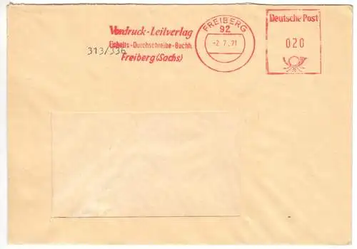 AFS, Vordruck - Leitverlag Freiberg (Sachs), o Freiberg, 92, 2.7.71