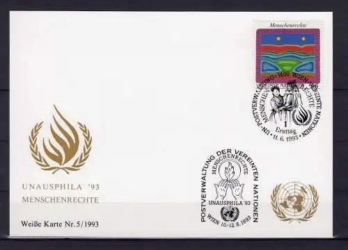 Michel-Nr. UNO Wien 151, Weiße Karte 133, o 1400 Wien, 11.6.1993