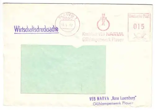 AFS, Kombinat VEB NARVA, Glühlampenwerk Plauen, o Plauen 1, 9900, 13.4.87