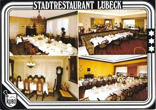AK, Lübeck, Stadtrestaurant, vier Abb., um 1980
