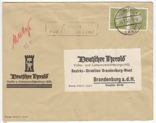 Landpoststempel, Poststelle II, Haaren, Bad Wilsnack Land, Bad Wilsnack, 14.3.33