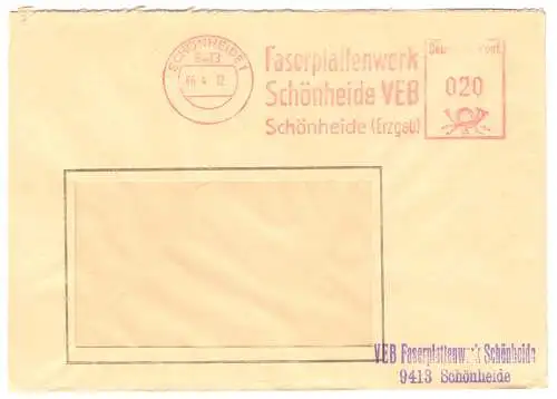 AFS, VEB Faserplattenwerk Schönheide (Erzgeb), o Schönheide 1, 9413, 6.4.72