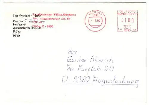 AFS, Landratsamt Flöha / Sachsen, o Flöha 1, 9380, 6.1.92
