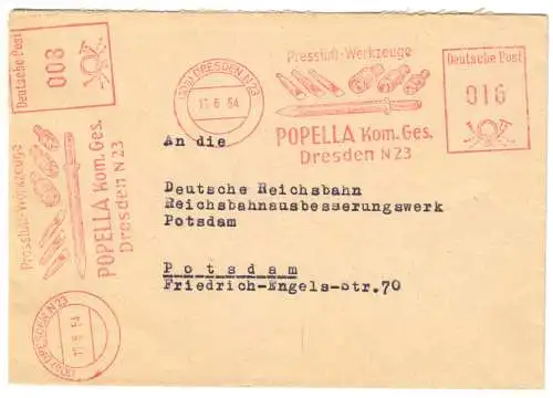 AFS, Popella KG Dresden N 23, Pressluft-Werkzeuge, o (10a) Dresden N 23, 16.6.54