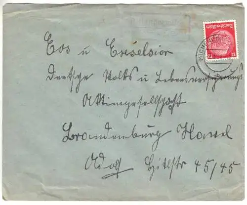 Landpoststempel, Poststelle II, Altlangerwisch über Michendorf (Mark), 7.3.38