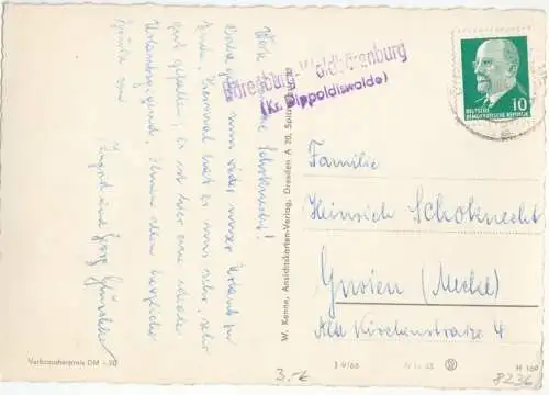 Landpoststempel, Poststelle II, Bärenburg-Waldbärenburg Kr. Dippoldiswalde, 1964