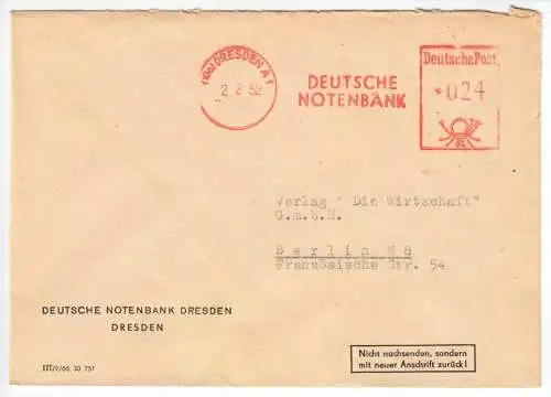 AFS, Deutsche Notenbank, o (10a) Dresden A 1, 2.2.52