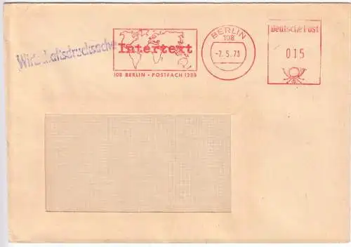 AFS, Intertext, 108 Berlin, Postfach 1288, o Berlin, 108, 7.5.73