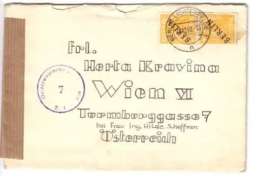 Auslandsbrief, Berlin, Mi.-Nr. Bln 10 MeF, o Berlin-Lichterfelde 1, 27.12.48