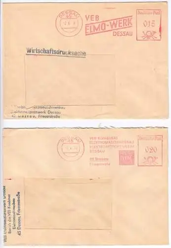 AFS, Elektromotorenwerk Dessau, zwei Varianten, o Dessau, 45, 2.6.71 bzw. 3.4.73