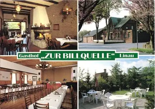AK, Linau, Gasthof "Zur Billquelle", vier Abb., um 1988