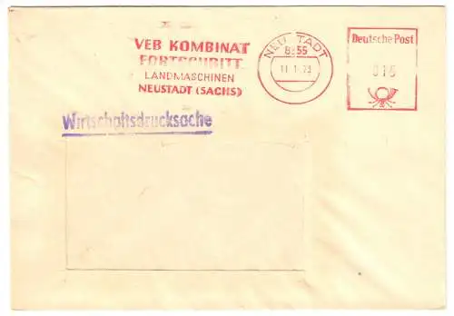 AFS, VEB Kombinat Fortschritt Landmaschinen,  o Neustadt, 8355, 11.1.73
