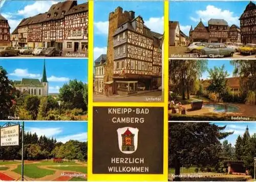 AK, Camberg im Taunus, sieben Abb., Wappen, 1980