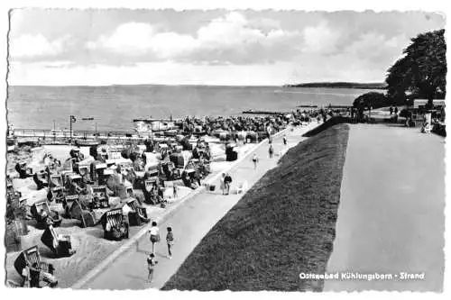 AK, Ostseebad Kühlungsborn, Strandpartie belebt, 1959
